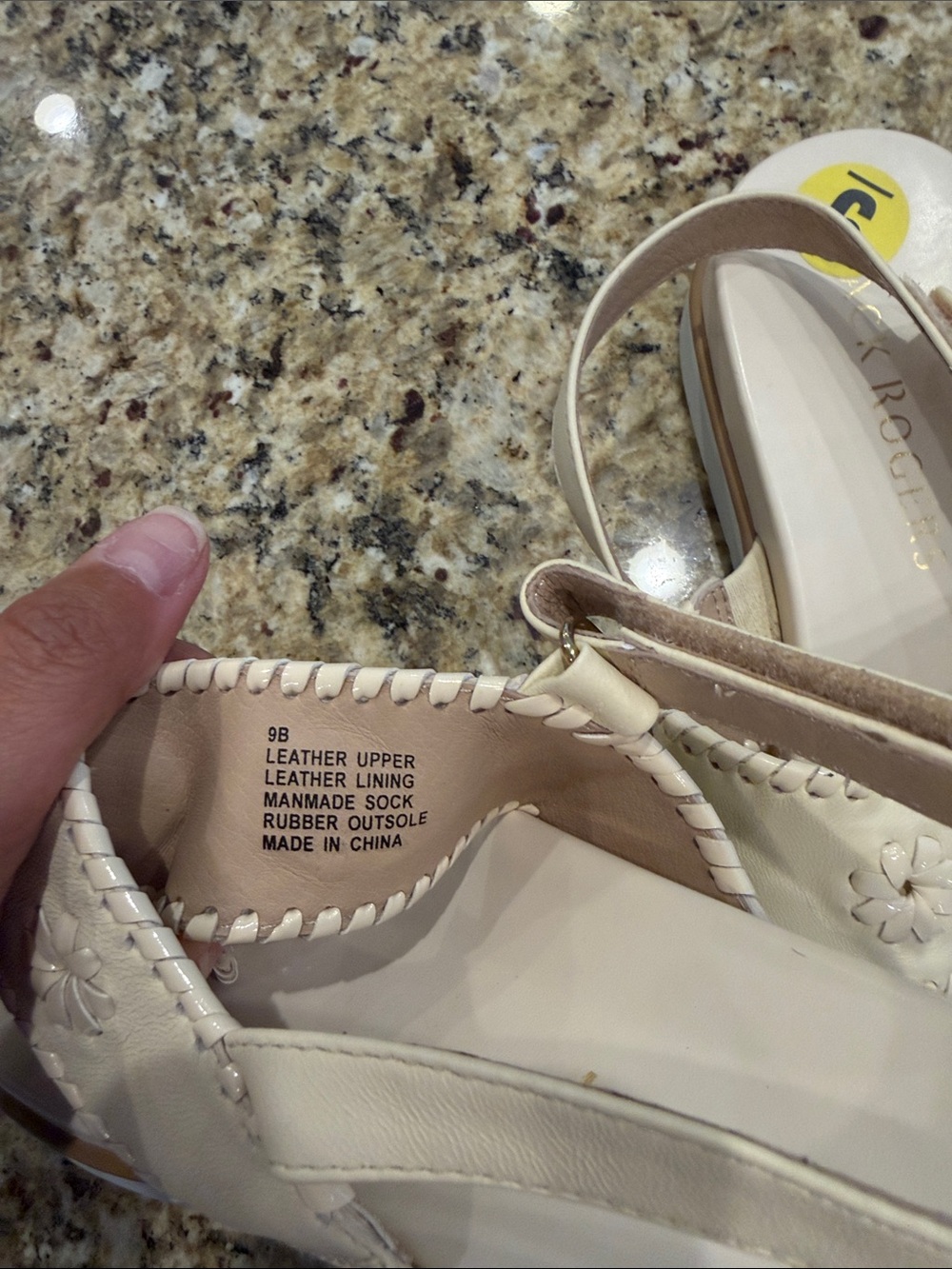 New Jack Rogers Cream Leather Iconic Whipstitch Slingback Sandals | Size 9 - Picture 5 of 7